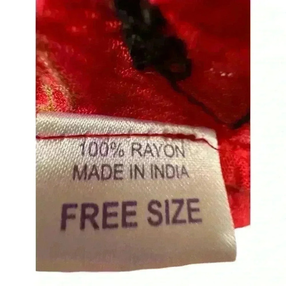 India Boutique‎ Tank Top, Women's Size Free OS Pink Red Yellow Flower Stitching - Picture 7 of 9